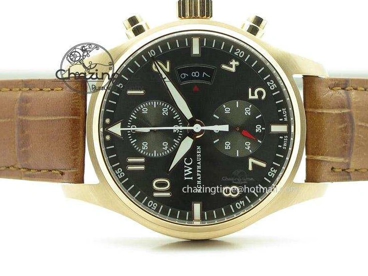 MIROTIME 0512 Youthful Pilot Chrono RG 3878 Gray Dial on Light Brown Leather Strap A 7394